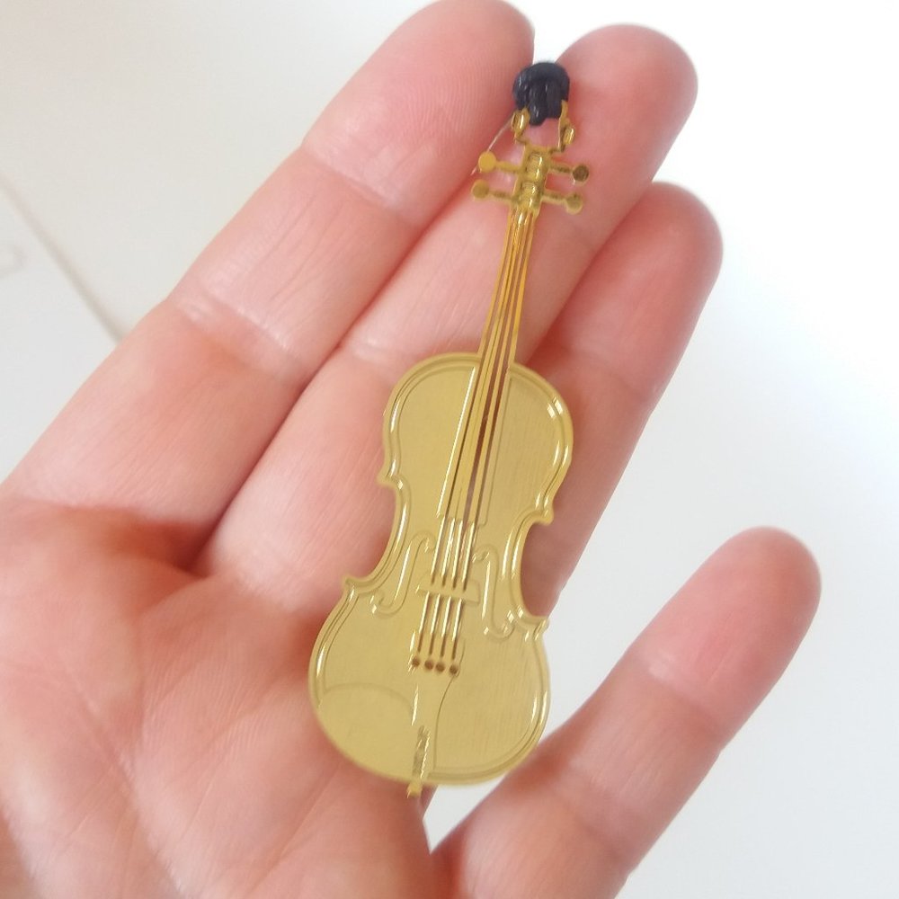 Violin Bookmark, Stainless Steel Gold Plated 🌸